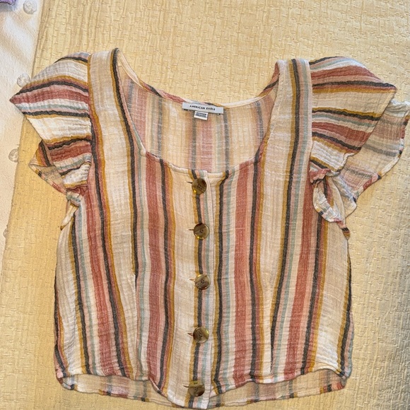 American Eagle Outfitters Tops - American Eagle linen ruffle sleeve top